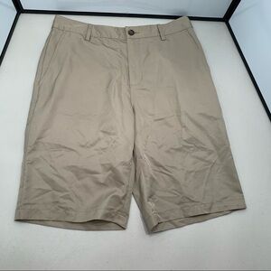 Adidas ClimaLite Golf Shorts Men Size 30 Khaki Flat Front 10.5” Inseam